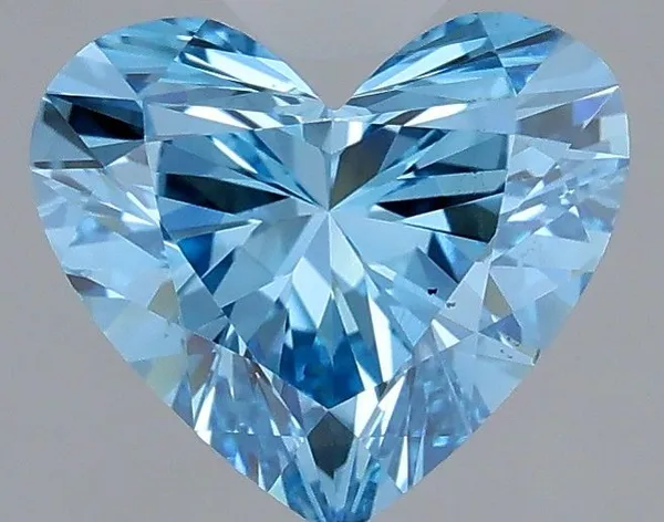 0.92ct HEART Fancy Vivid Blue VS2 Coloured Lab diamond