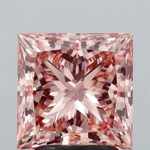 3.04ct PRINCESS Fancy Intense Brownish Pink VS1 Coloured Lab diamond