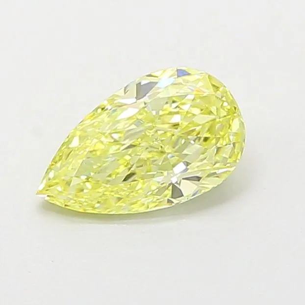 0.85ct PEAR Fancy Intense Yellow VS1 Coloured Lab diamond