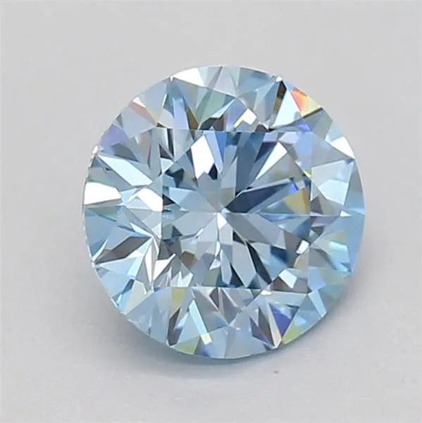 0.72ct ROUND Fancy Vivid Blue VVS2 Coloured Lab diamond