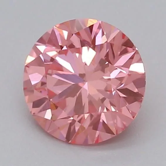 0.51ct ROUND Fancy Vivid Pink VS1 Coloured Lab diamond