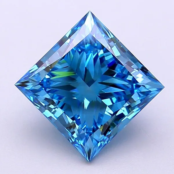 2.91ct PRINCESS Fancy Vivid Blue VS1 Coloured Lab diamond