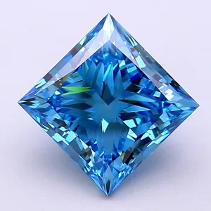 2.91ct PRINCESS Fancy Vivid Blue VS1 Coloured Lab diamond