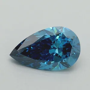 0.76ct PEAR Fancy Vivid Blue VS2 Coloured Lab diamond