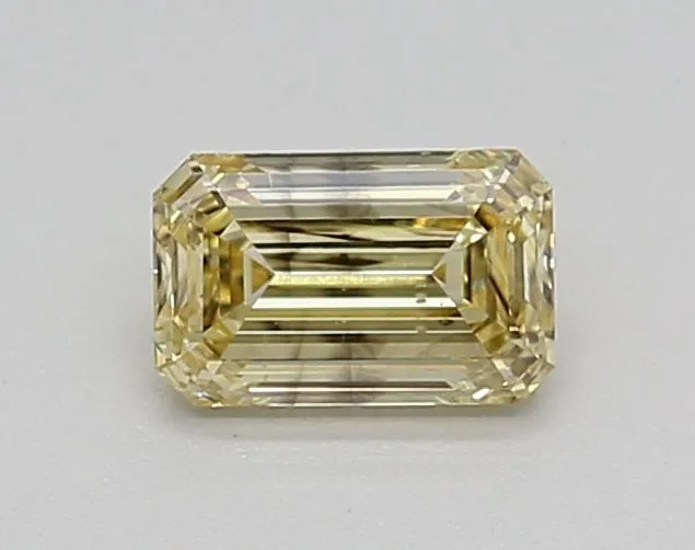 0.50ct EMERALD Fancy Intense Yellow SI2 Coloured Lab diamond