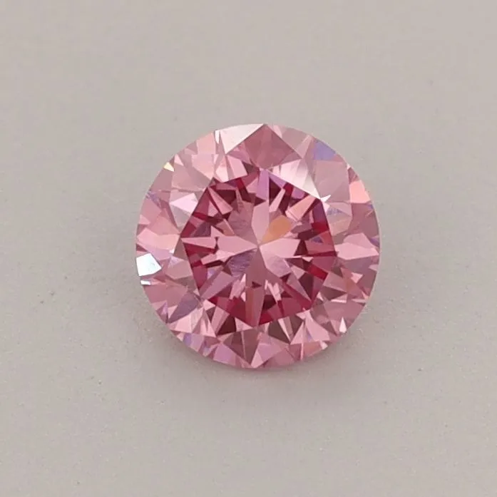 0.42ct ROUND Fancy Vivid Pink VS1 Coloured Lab diamond
