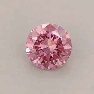 0.42ct ROUND Fancy Vivid Pink VS1 Coloured Lab diamond