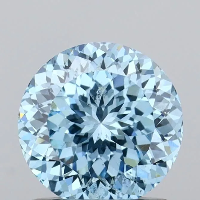 1.01ct ROUND Fancy Vivid Blue SI1 Coloured Lab diamond