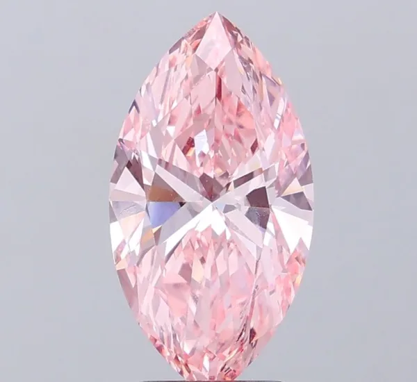 2.57ct MARQUISE Fancy Vivid Pink VVS1 Coloured Lab diamond
