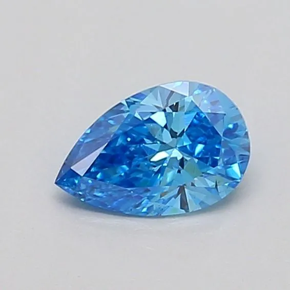 0.42ct PEAR Fancy Vivid Blue VS2 Coloured Lab diamond