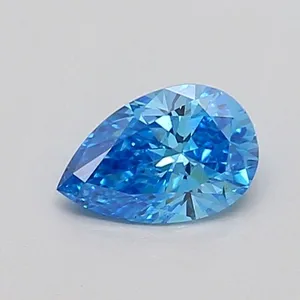 0.42ct PEAR Fancy Vivid Blue VS2 Coloured Lab diamond