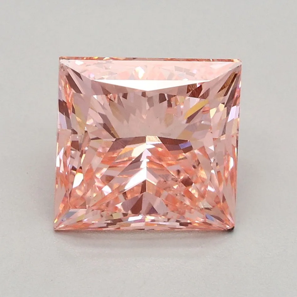 2.20ct PRINCESS Fancy Intense Pink SI1 Coloured Lab diamond