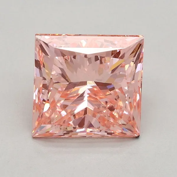 2.2ct PRINCESS Fancy Intense Pink SI1 Coloured Lab diamond