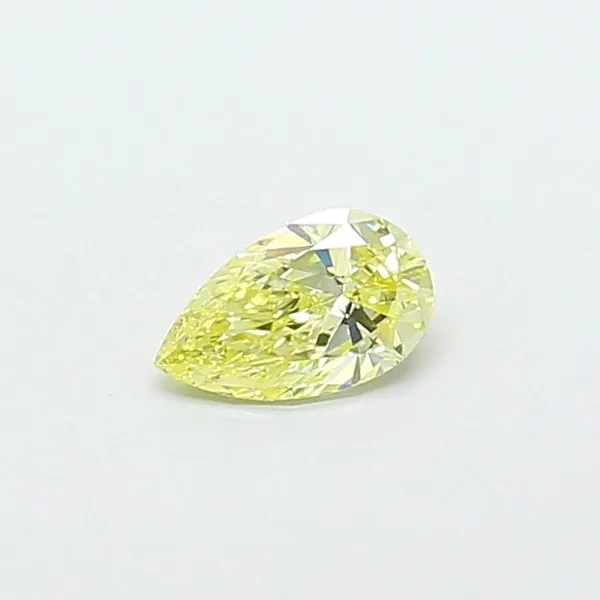 0.41ct PEAR Fancy Light Yellow VVS2 Coloured Lab diamond