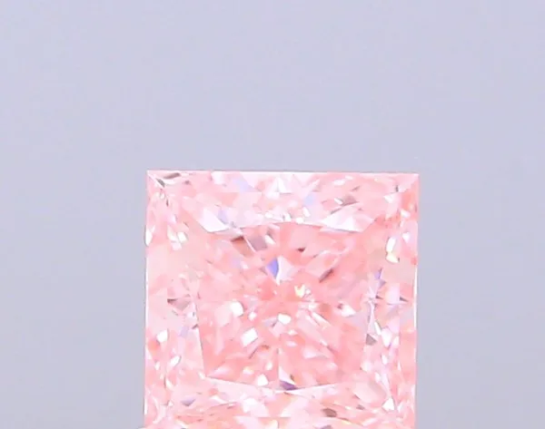 1.02ct PRINCESS Fancy Vivid Pink VVS2 Coloured Lab diamond