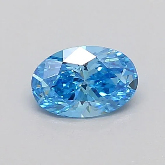 0.43ct OVAL Fancy Vivid Blue VS1 Coloured Lab diamond