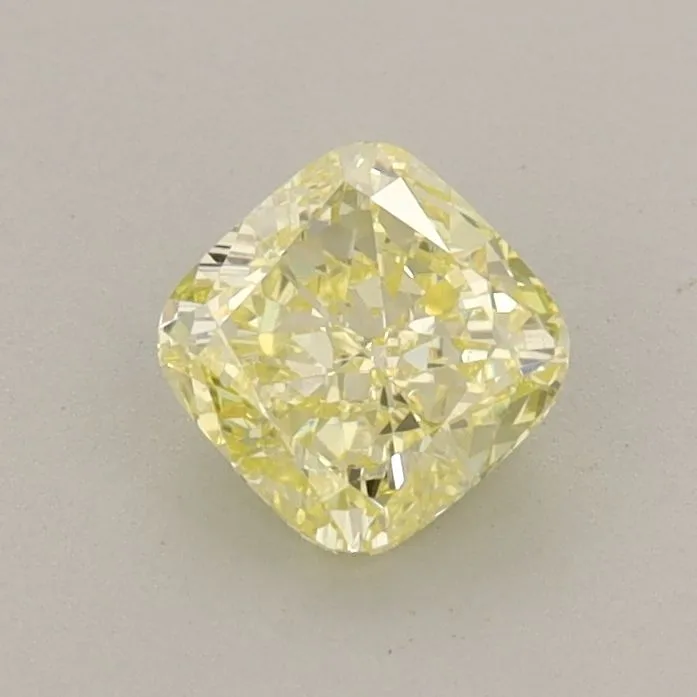 0.66ct CUSHION Fancy Yellow VS1 Coloured Lab diamond