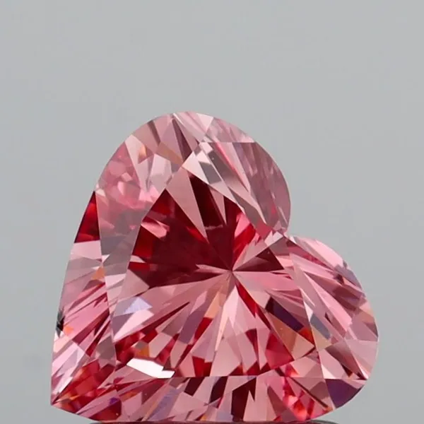 1.01ct HEART Fancy Vivid Pink VS2 Coloured Lab diamond