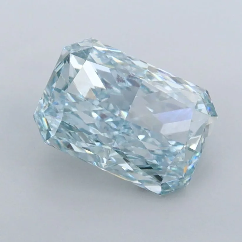 1.41ct RADIANT Fancy Vivid Blue VVS2 Coloured Lab diamond