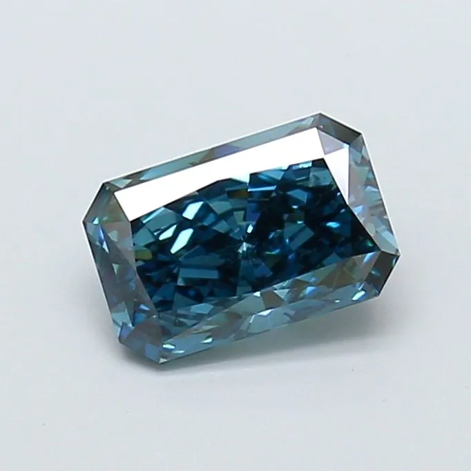 1.19ct RADIANT Fancy Vivid Blue VS2 Coloured Lab diamond