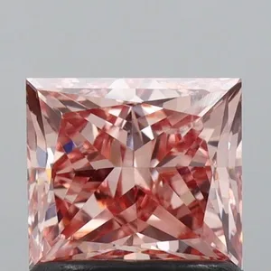1.12ct PRINCESS Fancy Intense Pink SI1 Coloured Lab diamond