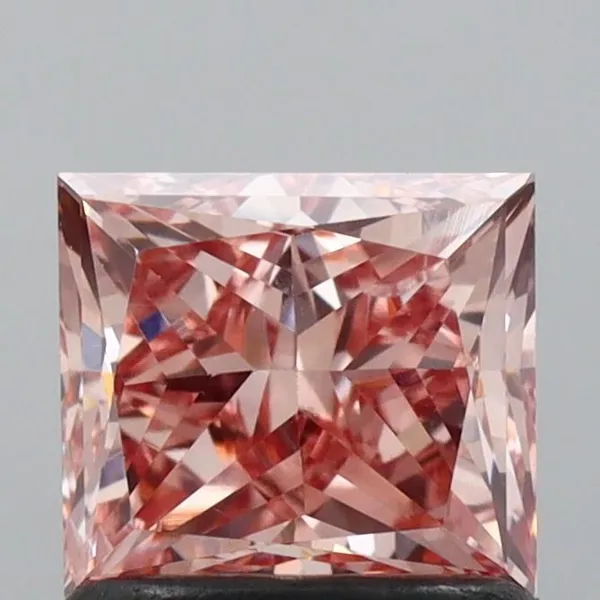 1.12ct PRINCESS Fancy Intense Pink SI1 Coloured Lab diamond