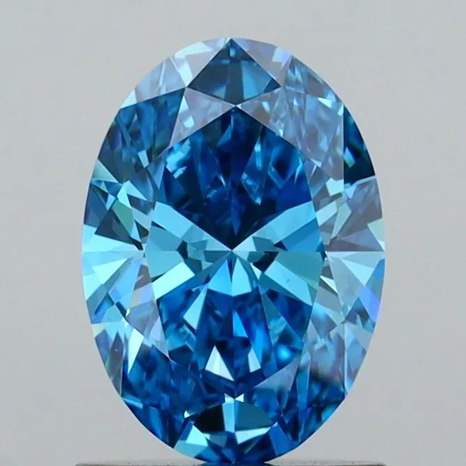1.01ct OVAL Fancy Vivid Blue VVS2 Coloured Lab diamond