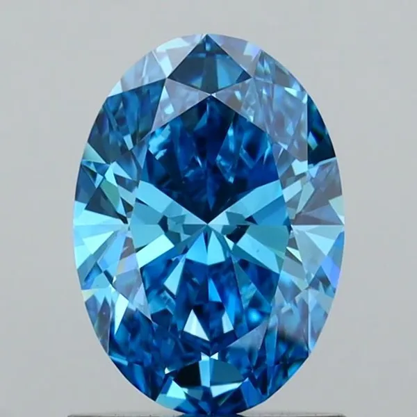1.01ct OVAL Fancy Vivid Blue VVS2 Coloured Lab diamond