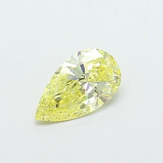 0.61ct PEAR Fancy Intense Yellow VVS2 Coloured Lab diamond