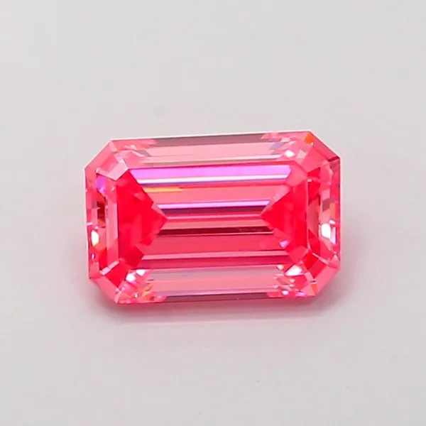1.1ct EMERALD Fancy Vivid Pink VS1 Coloured Lab diamond