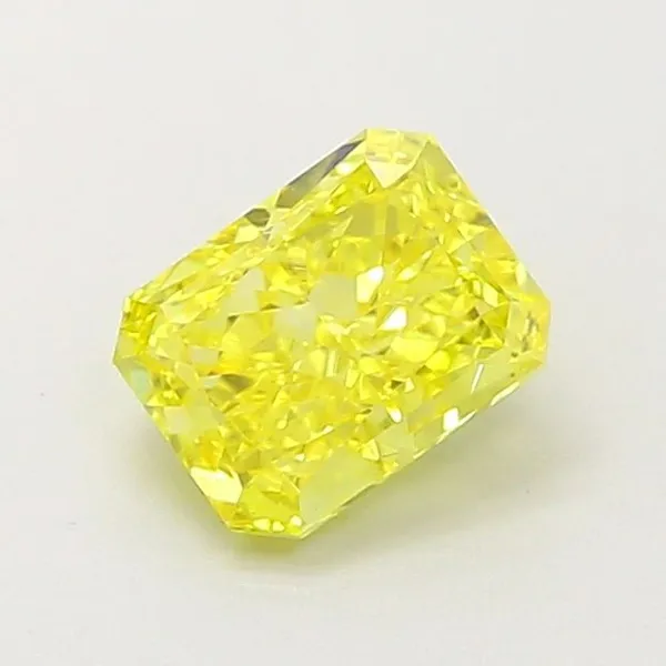 0.95ct RADIANT Fancy Vivid Yellow SI1 Coloured Lab diamond