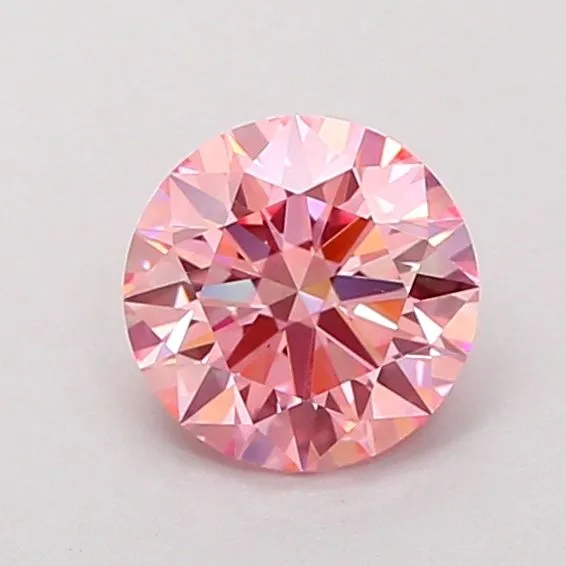 0.96ct ROUND Fancy Intense Pink VS2 Coloured Lab diamond