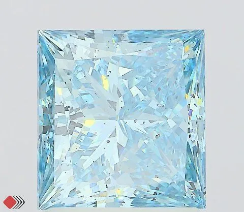 2.01ct PRINCESS Fancy Vivid Blue SI2 Coloured Lab diamond