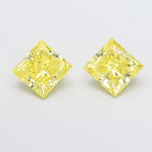 2.38ct PRINCESS Fancy Intense Yellow VS1 Coloured Lab diamond