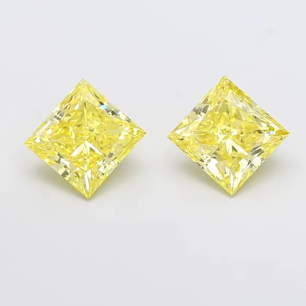2.38ct PRINCESS Fancy Intense Yellow VS1 Coloured Lab diamond
