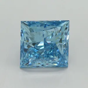 3.51ct PRINCESS Fancy Vivid Blue VS1 Coloured Lab diamond