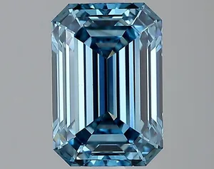 1.8ct EMERALD Fancy Vivid Blue VS1 Coloured Lab diamond
