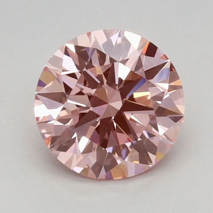 0.75ct ROUND Fancy Vivid Pink VVS2 Coloured Lab diamond