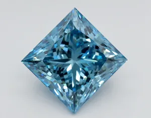3.02ct PRINCESS Fancy Vivid Blue VS1 Coloured Lab diamond