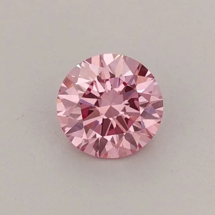 0.42ct ROUND Fancy Vivid Pink VS1 Coloured Lab diamond