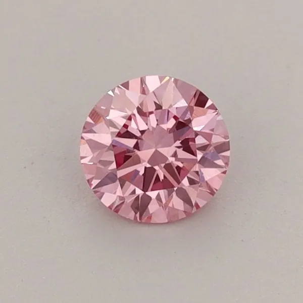 0.42ct ROUND Fancy Vivid Pink VS1 Coloured Lab diamond