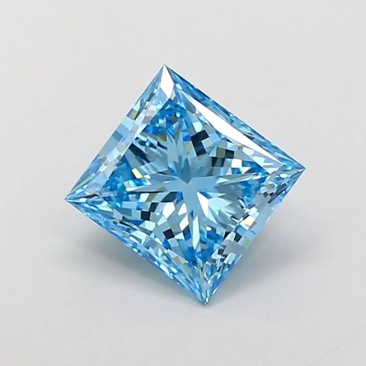 2.01ct PRINCESS Fancy Vivid Blue VS1 Coloured Lab diamond