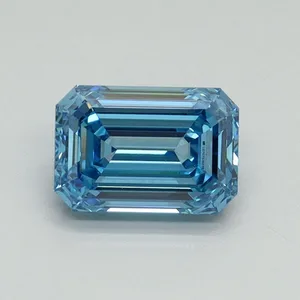 1.07ct EMERALD Fancy Vivid Blue VVS2 Coloured Lab diamond