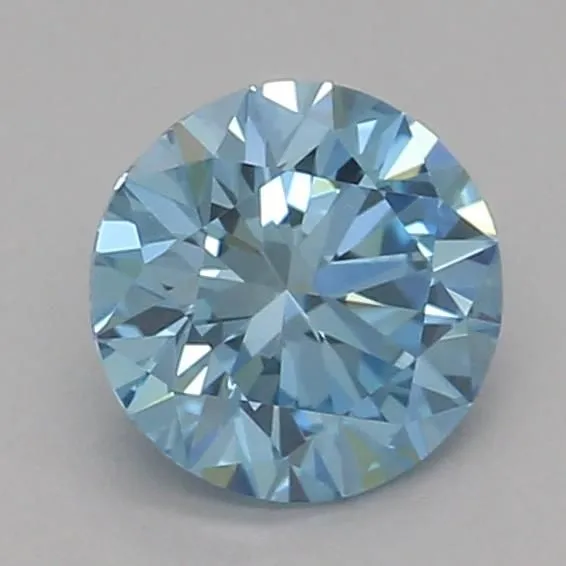 0.43ct ROUND Fancy Vivid Blue VVS2 Coloured Lab diamond