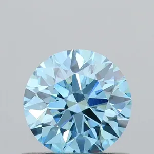 0.55ct ROUND Fancy Vivid Blue VS1 Coloured Lab diamond