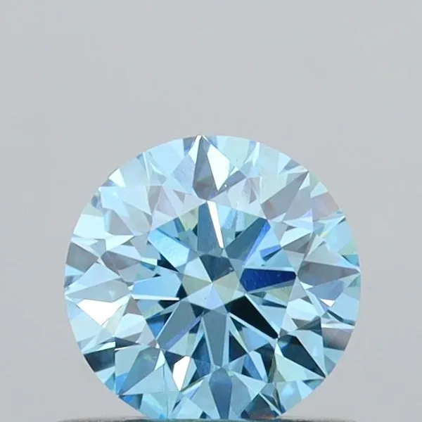 0.55ct ROUND Fancy Vivid Blue VS1 Coloured Lab diamond