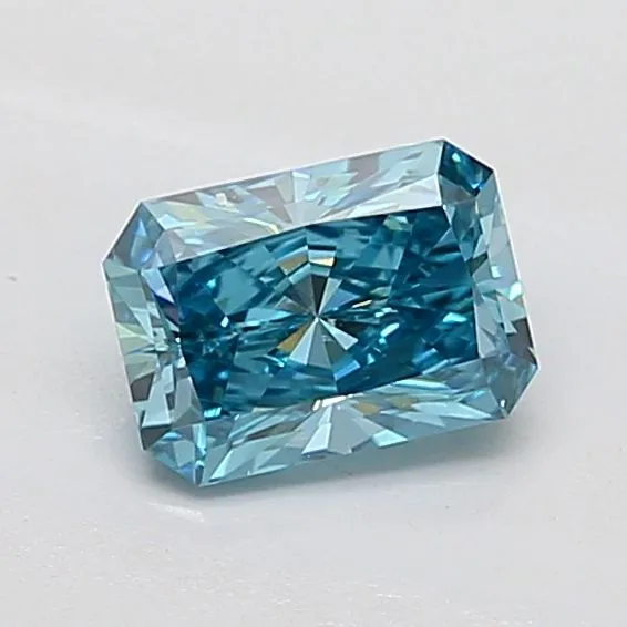 1.02ct RADIANT Fancy Vivid Greenish Blue VVS2 Coloured Lab diamond