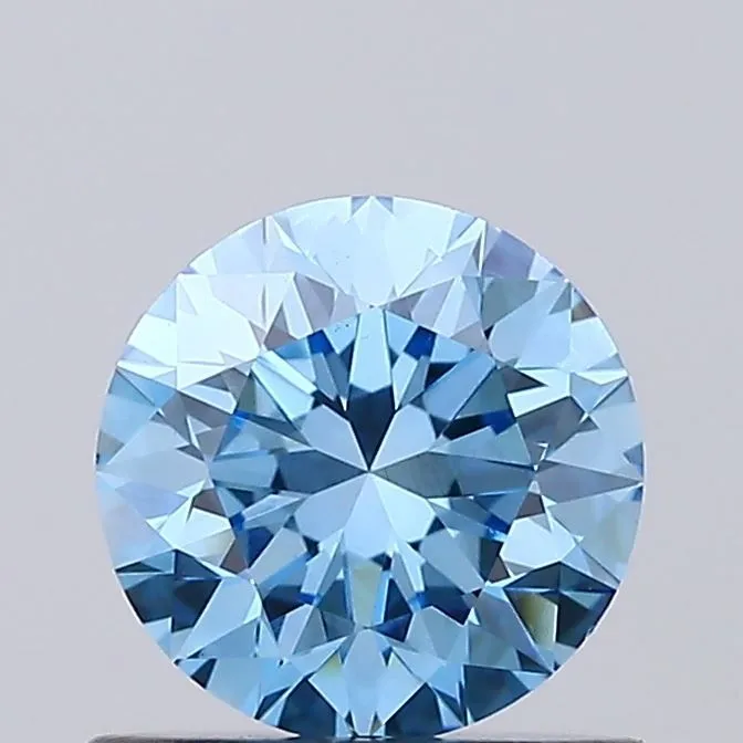 0.72ct ROUND Fancy Vivid Blue VS1 Coloured Lab diamond