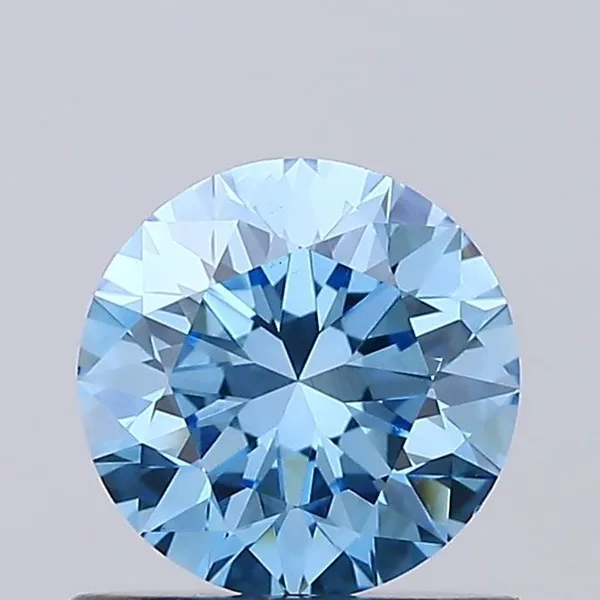 0.72ct ROUND Fancy Vivid Blue VS1 Coloured Lab diamond