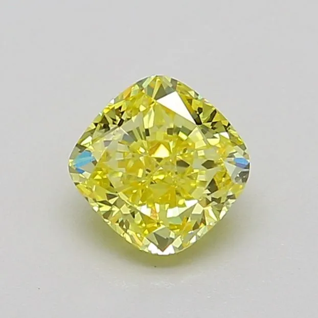 0.79ct CUSHION Fancy Intense Yellow VVS2 Coloured Lab diamond